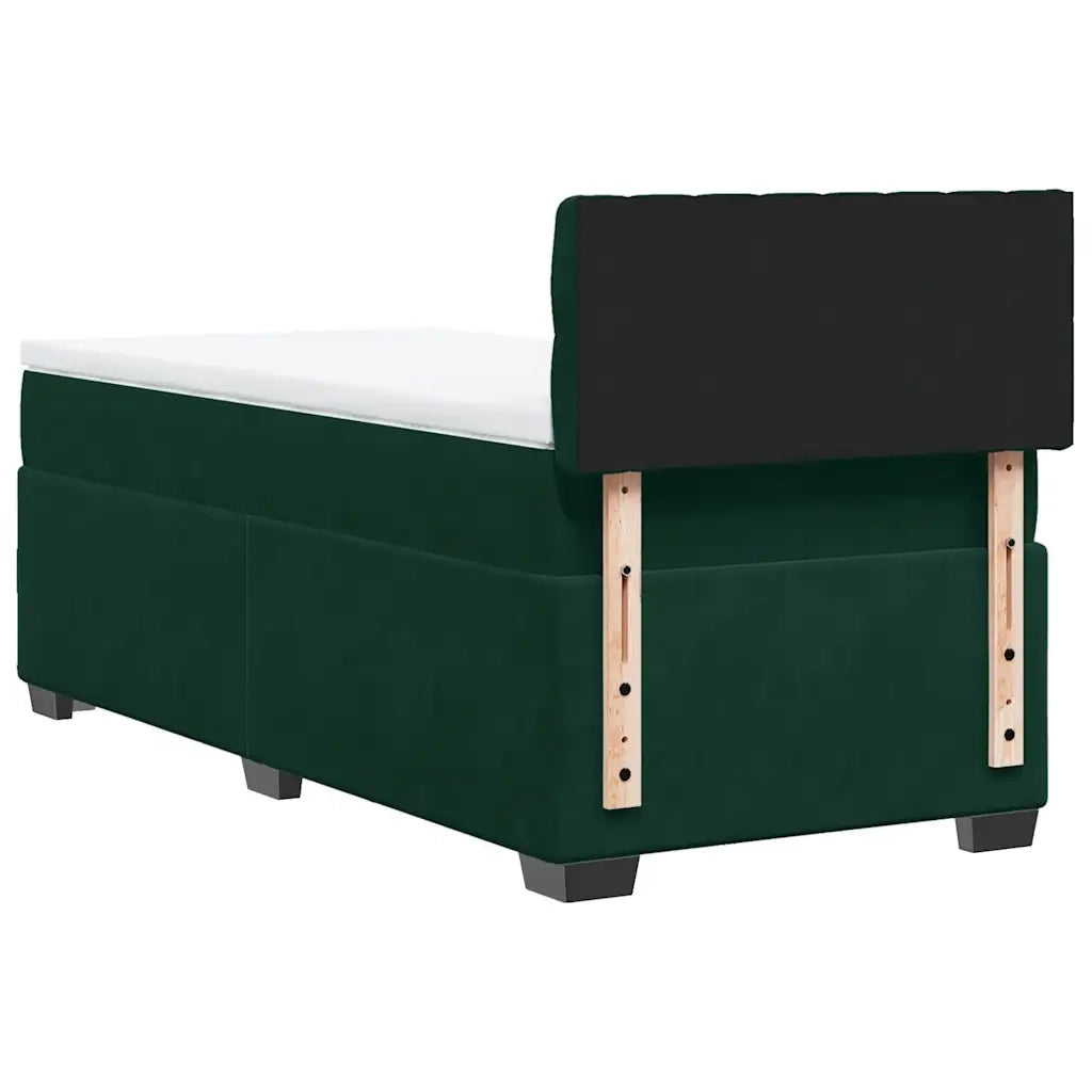Giroletto a Molle con Materasso Verde Scuro 80x200 cm Velluto 3286171