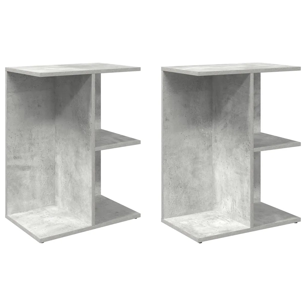 Comodini 2 pz-Set di 2 Tavolino da notte Grigio Cemento 46,5x29x61 cm in Legno Multistrato