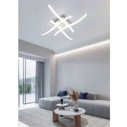 Trade Shop - Plafoniera Moderna Led Soffitto Con Bracci A Onda Luce Fredda Naturale Calda C05 - -bianco Freddo      -