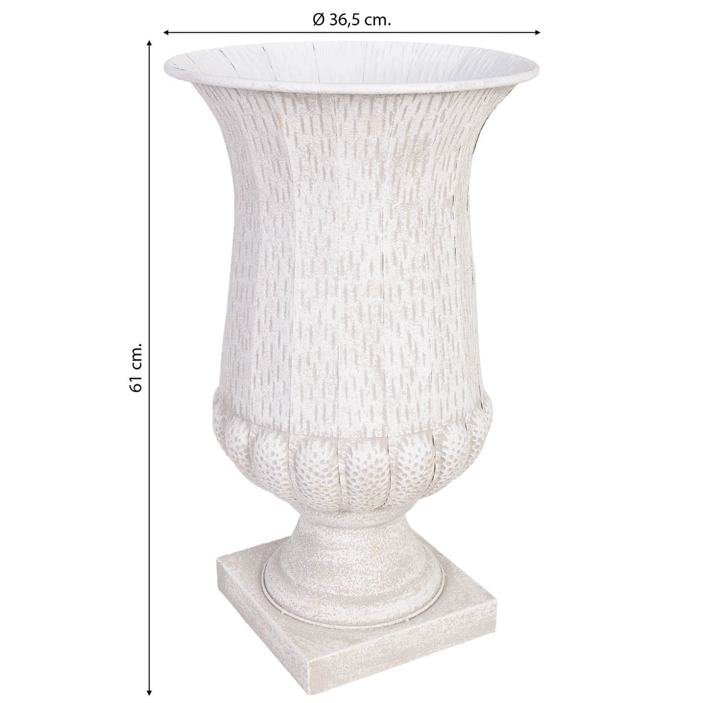 Vaso in metallo grigio 44x44x75 cm