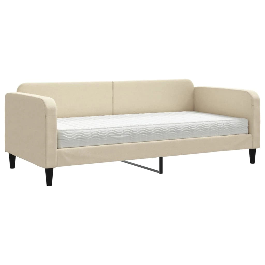 Divano Letto con Materasso Crema 90x200 cm in Tessutocod mxl 74457