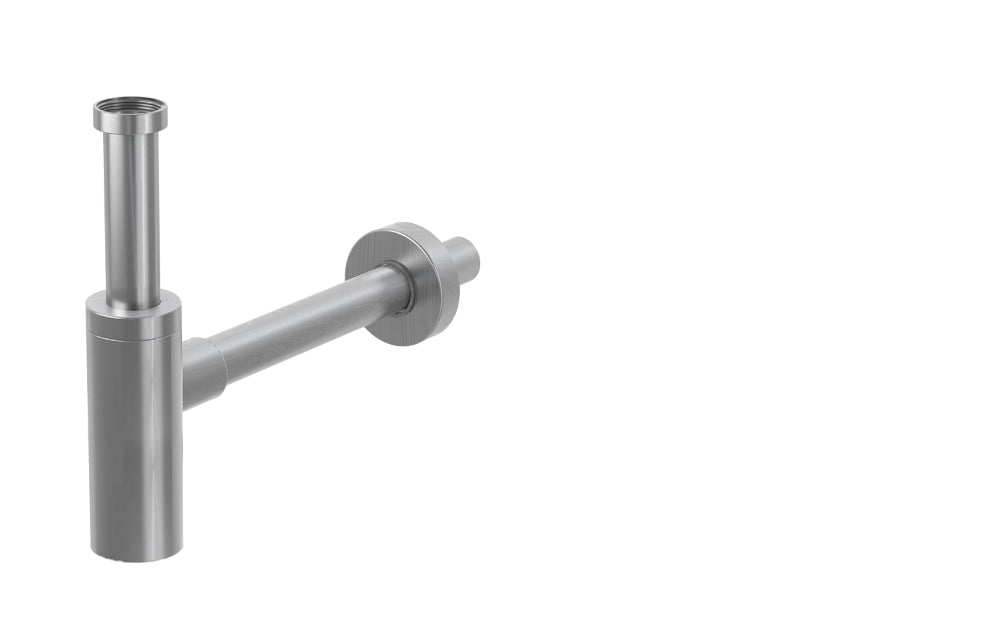Sifone per lavabo e bidet del bagno, modello minimal in acciaio inox 304 - cromato Colore: Acciaio spazzolato