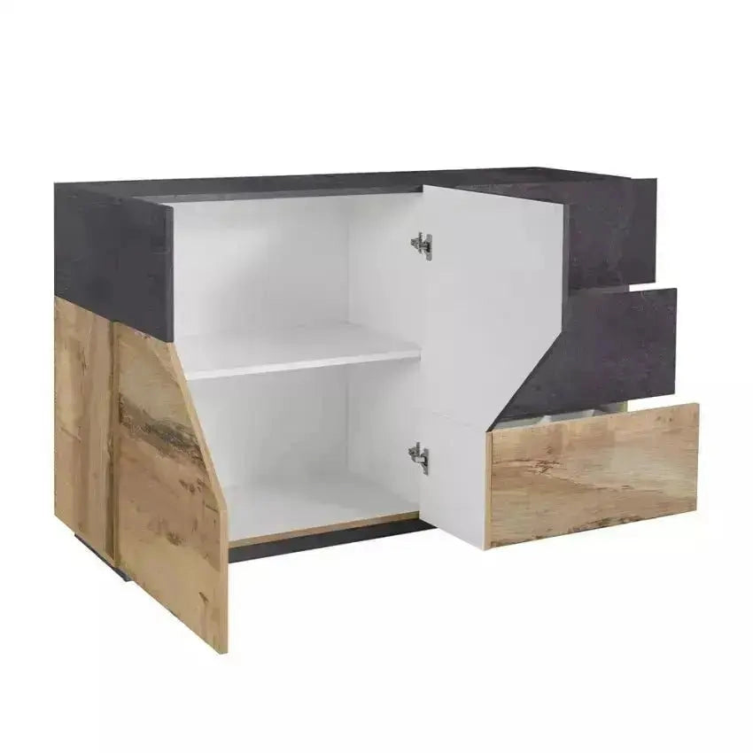 Credenza Alien Sideboard 140 - Antracite/Oak - Dimensioni: 140,9cm x 43cm x 86cm