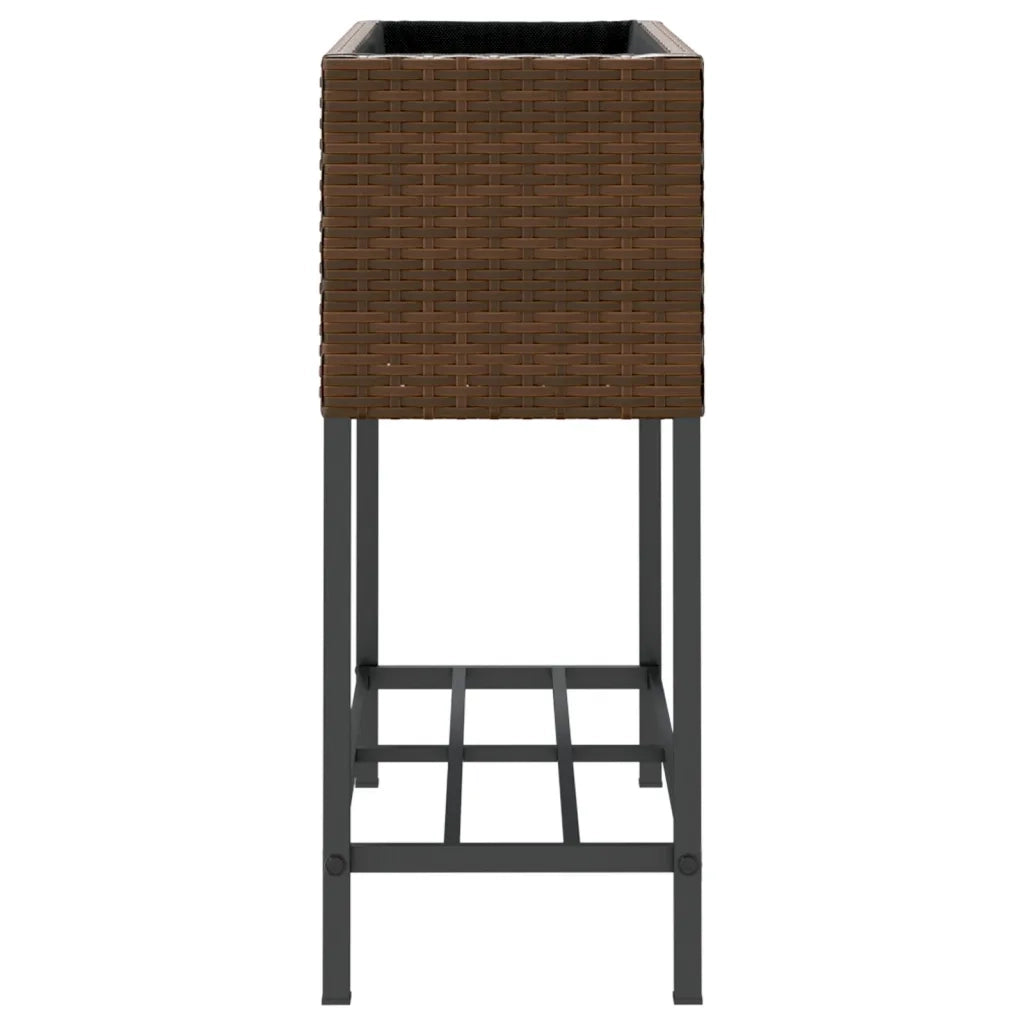 2 pz Fioriere | Cassetta per fiori | Vaso Giardino con Ripiani Marroni 70x28x70cm Polyrattan