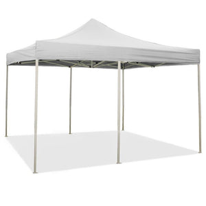 Gazebo Richiudibile Pieghevole 3x6m in Acciaio e PVC Impermeabile Bianco