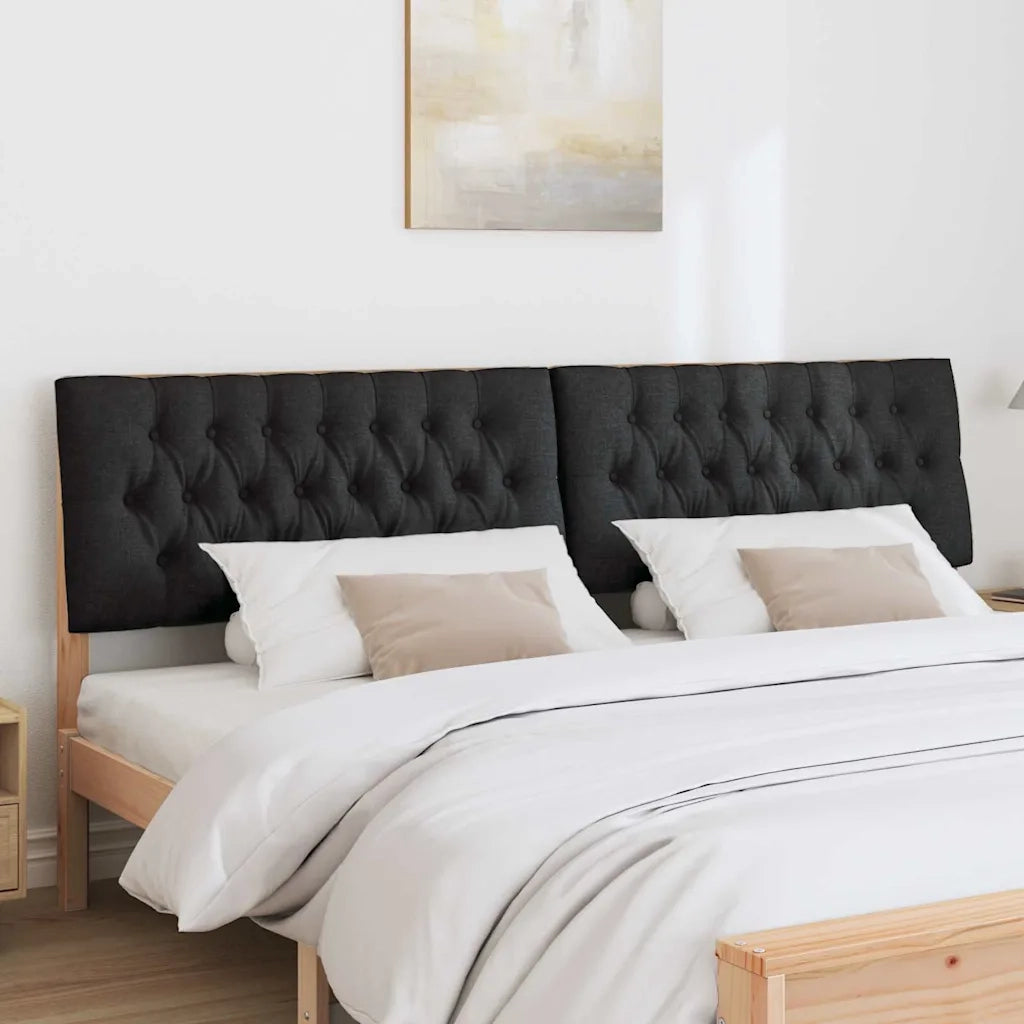 Testiera imbottita-Testiera con Cuscini-Testata Nero 200 cm Pino massello 871444