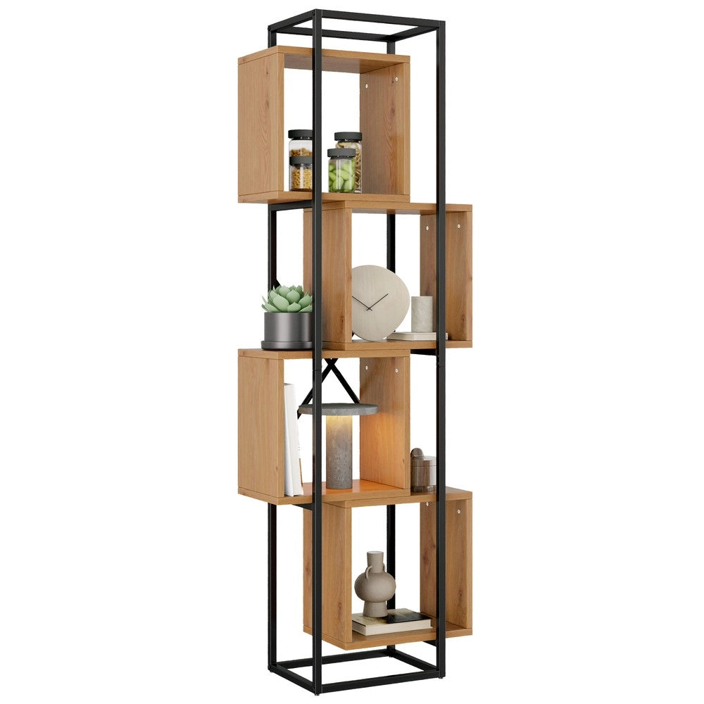 Scaffale aperto - Zephmum- 59¡Á30¡Á180 cm- 4 ripiani MDF- Design creativo a pila