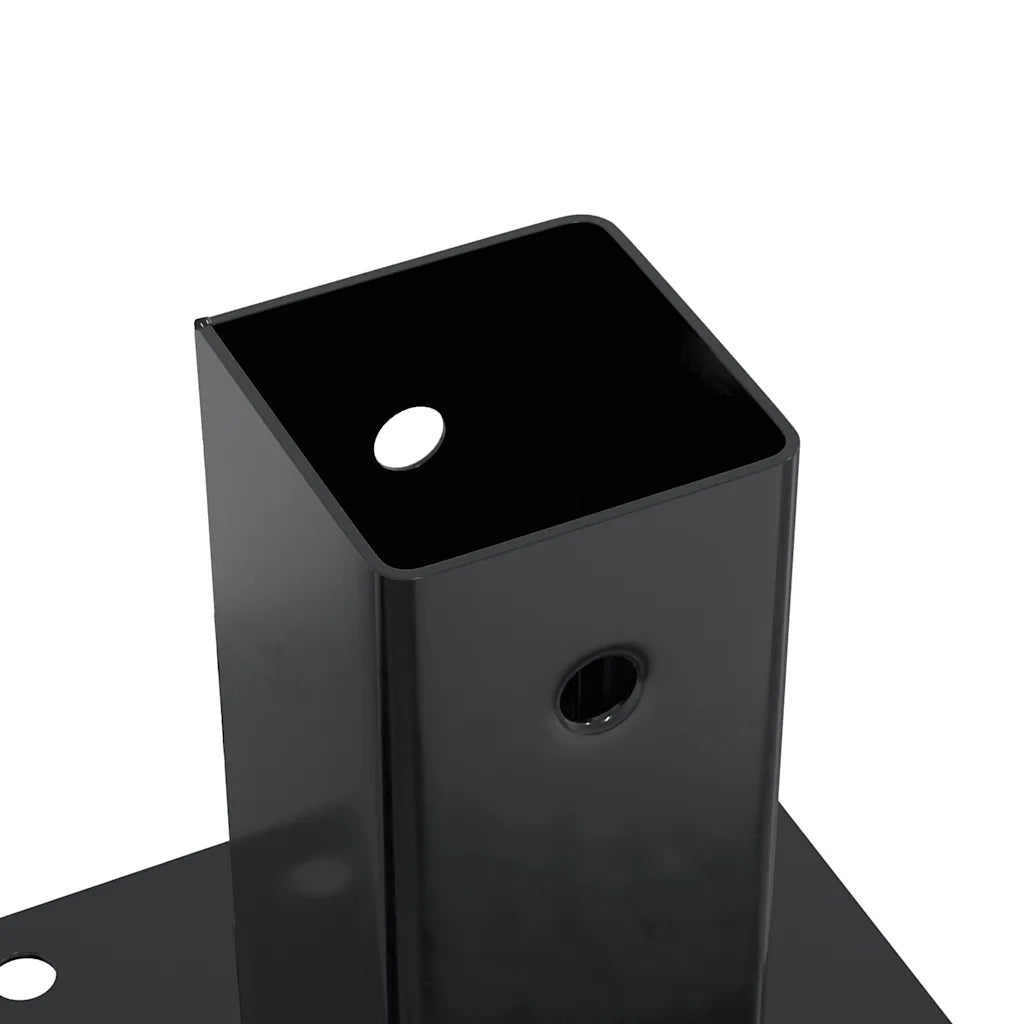Basi per Pali Quadrati 4 pz 71x71 mm Acciaio Verniciato Polvere 42000024