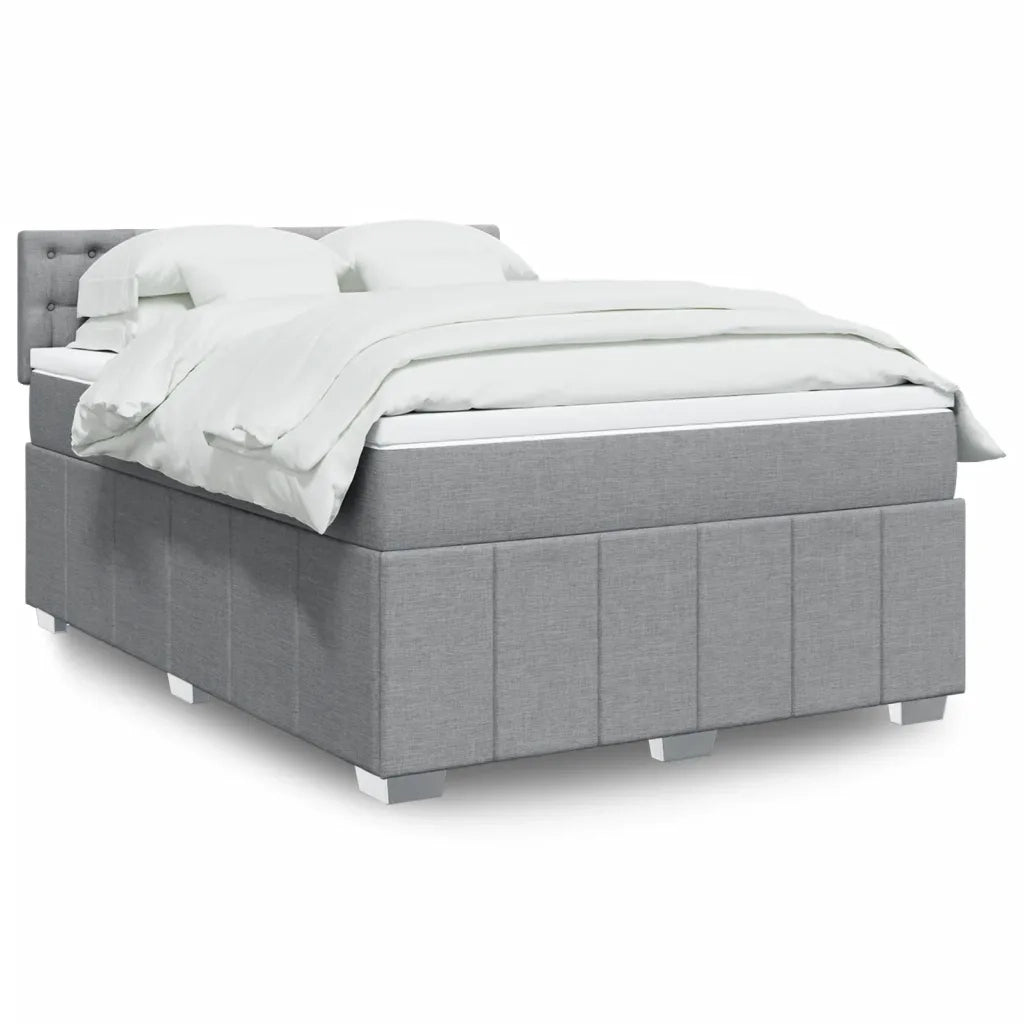 Giroletto a Molle con Materasso Grigio Chiaro 140x200cm Tessuto