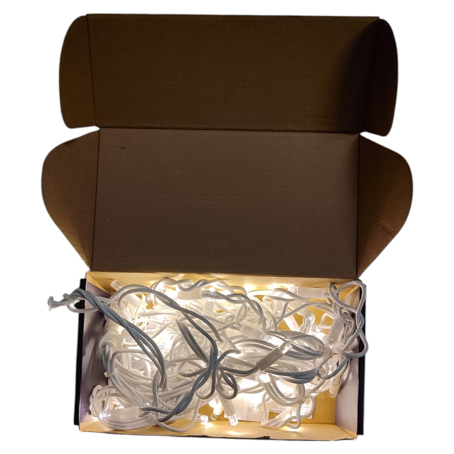 Tenda Luminosa 60 LED Bianco Caldo con 12 Flash Freddi 3m Esterno Prolungabile IP44 – Cavo Bianco