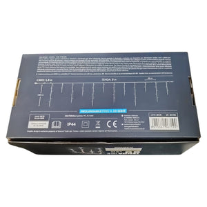 Tenda Luminosa 60 LED Bianco Caldo con 12 Flash Freddi 3m Esterno Prolungabile IP44 – Cavo Bianco