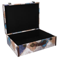 Set 3 Valigie in Similpelle blu marocco rettangolare