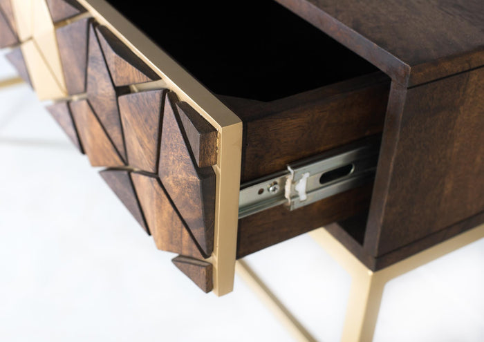 Consolle massello di mango e metallo