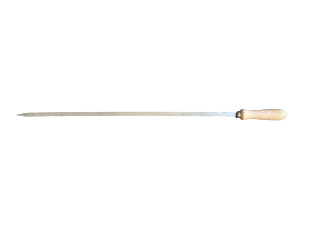 Spiedi per barbecue in acciaio inossidabile lunghi 74 cm con manico in legno per carne pesce verdure 1 pz