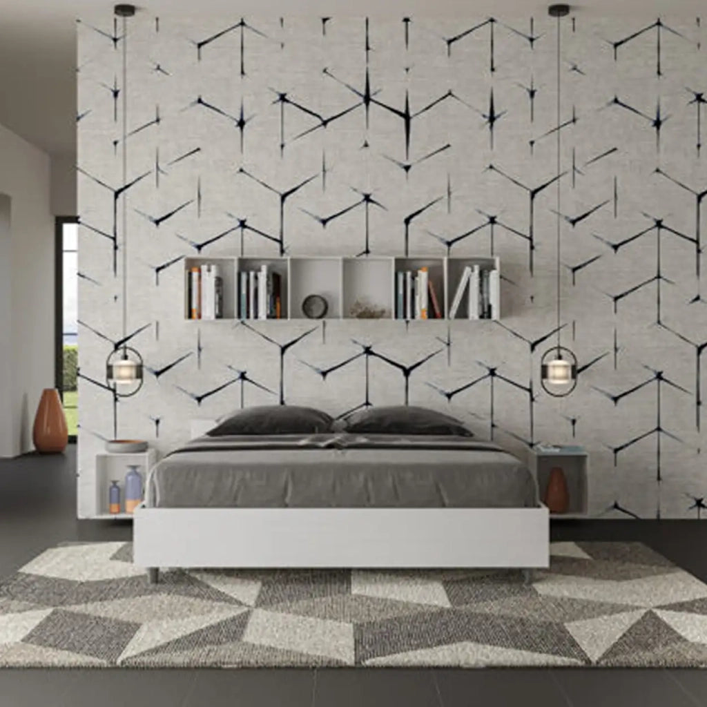 Letto matrimoniale con rete 160x190 bianco frassino Nuamo