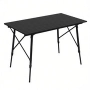 Tavolo da giardino pieghevole con altezza regolabile; struttura in alluminio; per esterno; 120×68.5×59/78.5 cm