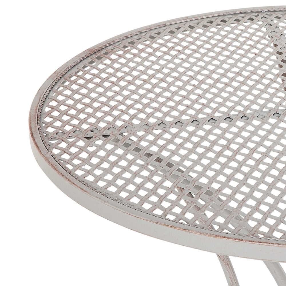 Set Bistrot Tavolo di colore Grigio 2 Sedie in ferro Chic stile Francese