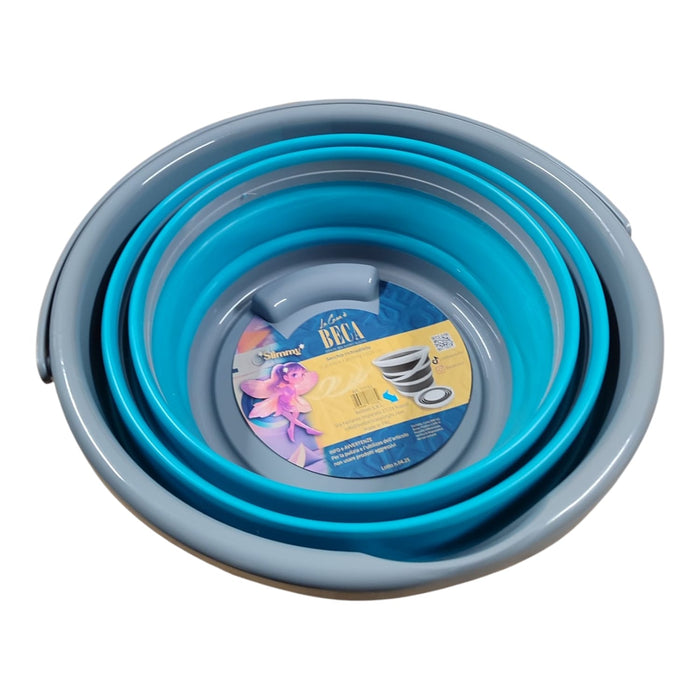 SECCHIO PIEGHEVOLE MULTIFUNZIONE 10L GRIGIO/BIANCO - GRIGIO/BLU