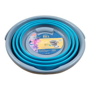 SECCHIO PIEGHEVOLE MULTIFUNZIONE 10L GRIGIO/BIANCO - GRIGIO/BLU