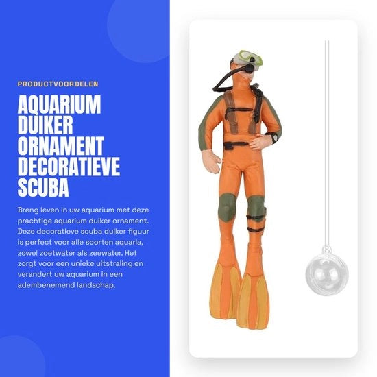 Decorazione per acquario - Figura subacquea ornamentale - Materiale PVC duraturo - Resistentente all'alghe - Maniglia regolabile - Adatto a tutti gli acquari - Decorazione per acquario