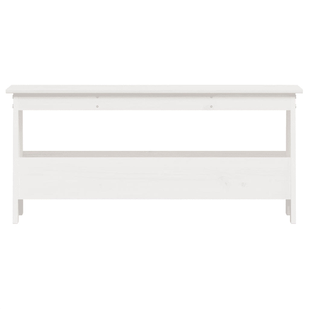 Panca da ingresso bianca 100x28x45 cm in legno massello di pino 837383