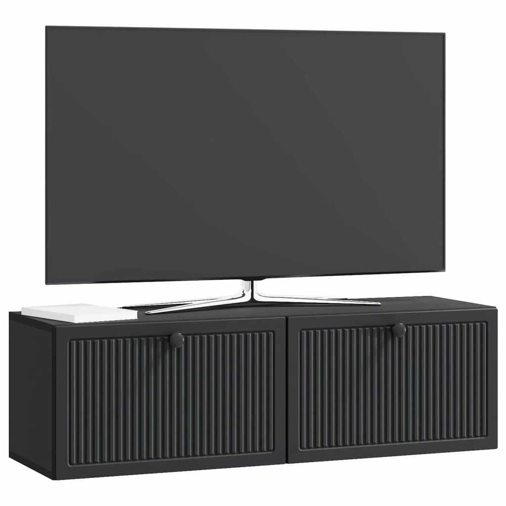 Mobile Porta TV da Muro Montaggio a parete Nero 98 x 31 x 30 cm