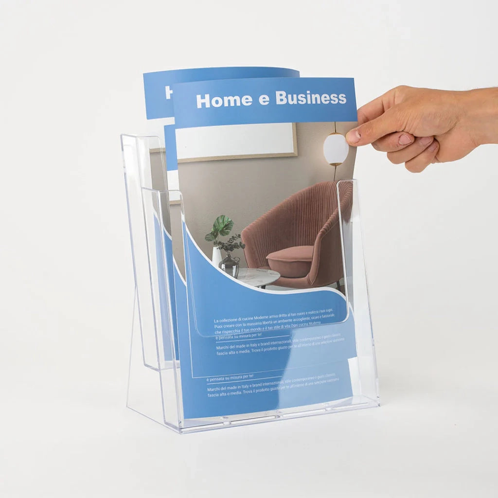Porta depliant da banco 2 tasche A4 Verticale
