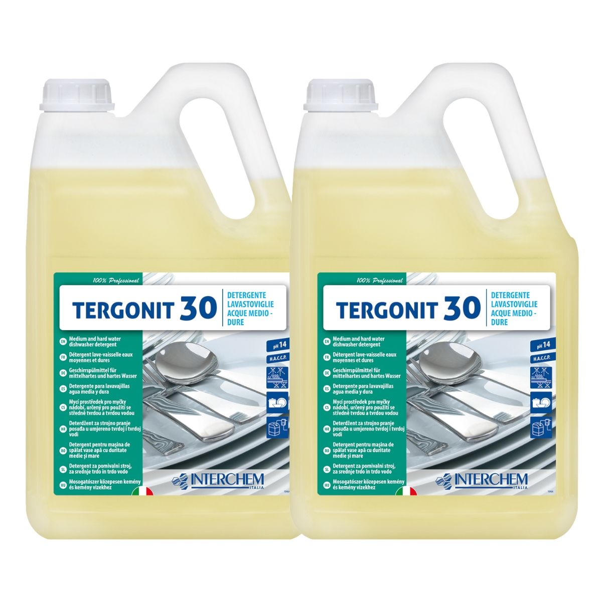 Tergonit 30 Kg 6 Detergente Alcalino Concentrato Acque Dure | Interchem, 2 Pezzi
