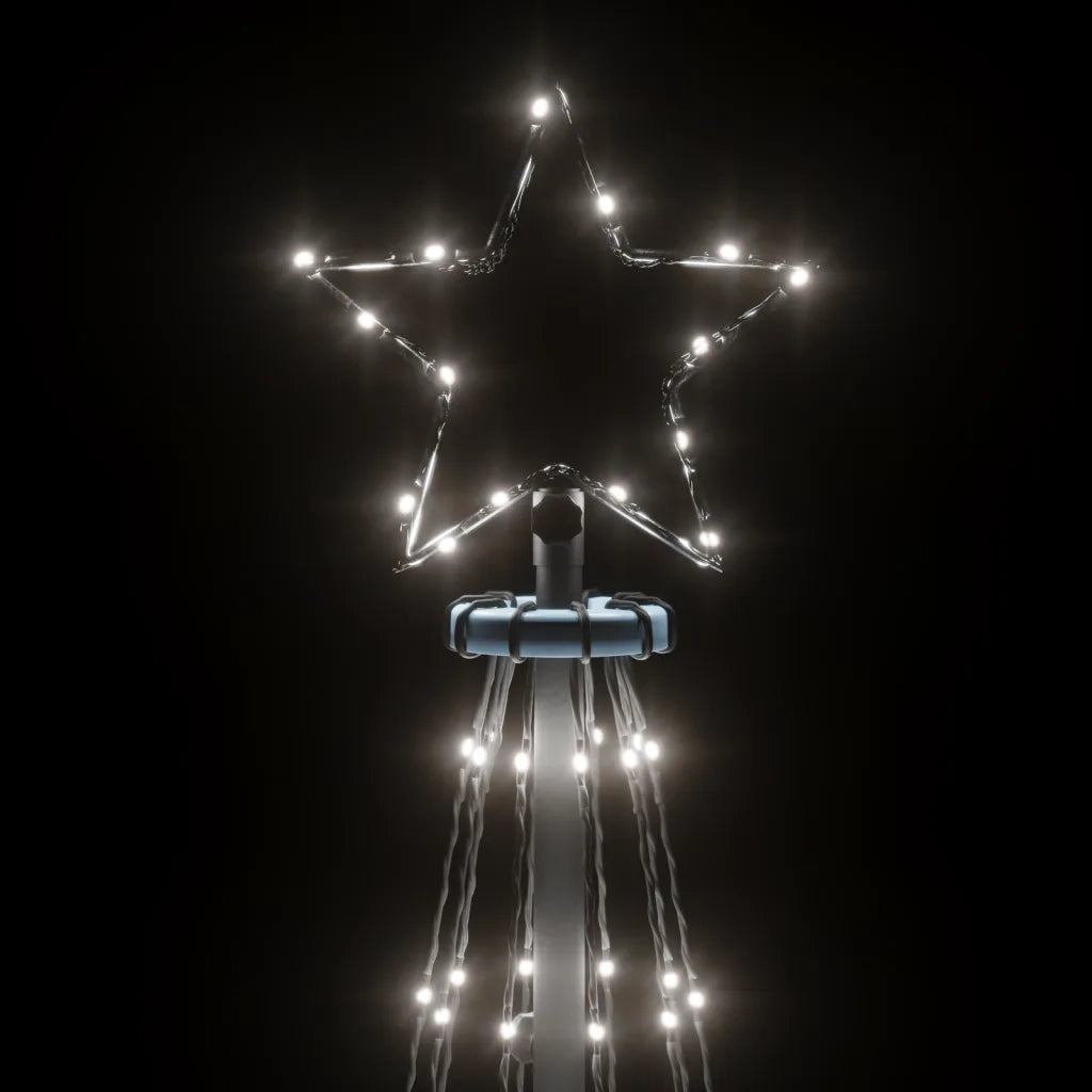 Albero di Natale con Puntale Bianco Freddo 108 LED 180 cm 343551
