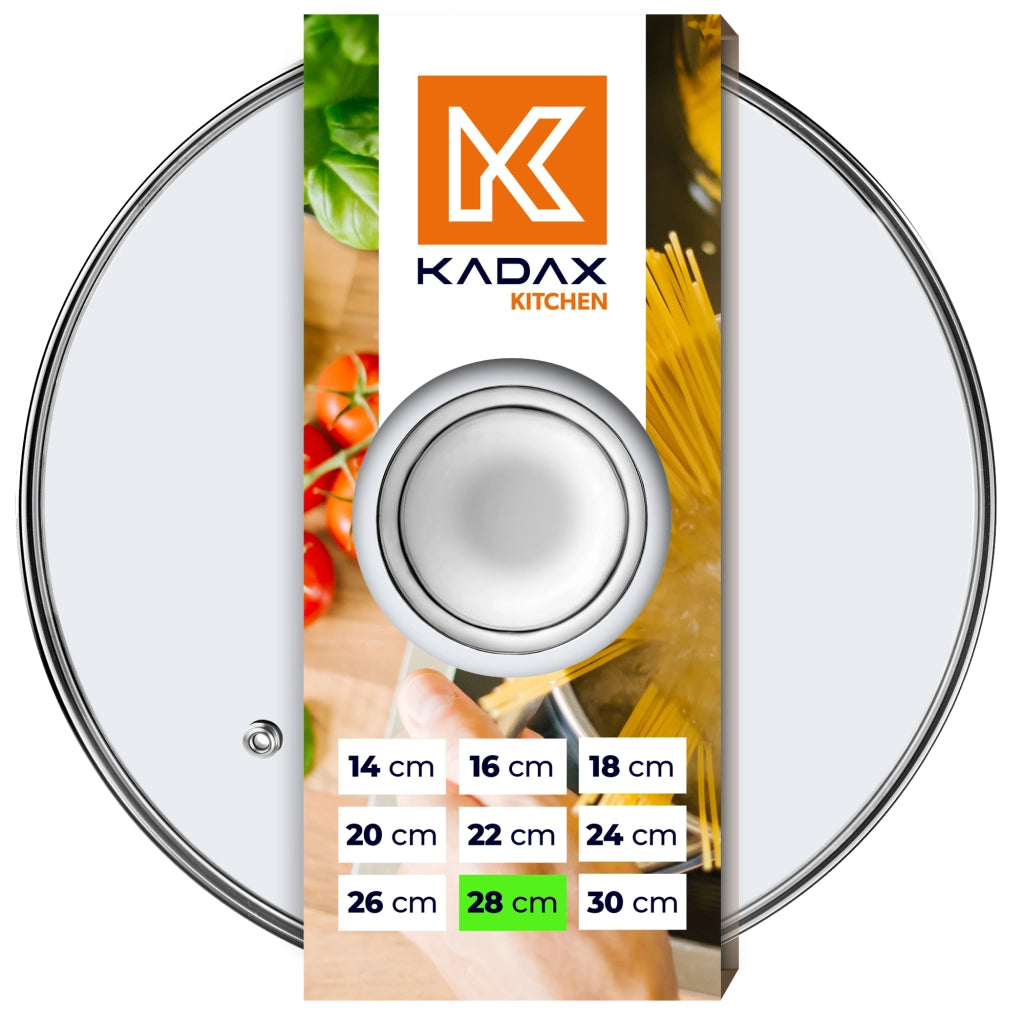 Coperchio in vetro KADAX per pentola/padella da 28 cm, universale e resistente al calore.