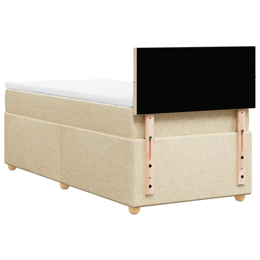 vidaXL Giroletto a Molle con Materasso Crema 90x190 cm in Tessuto