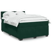 vidaXL Giroletto a Molle con Materasso Verde Scuro 160x200 cm Velluto