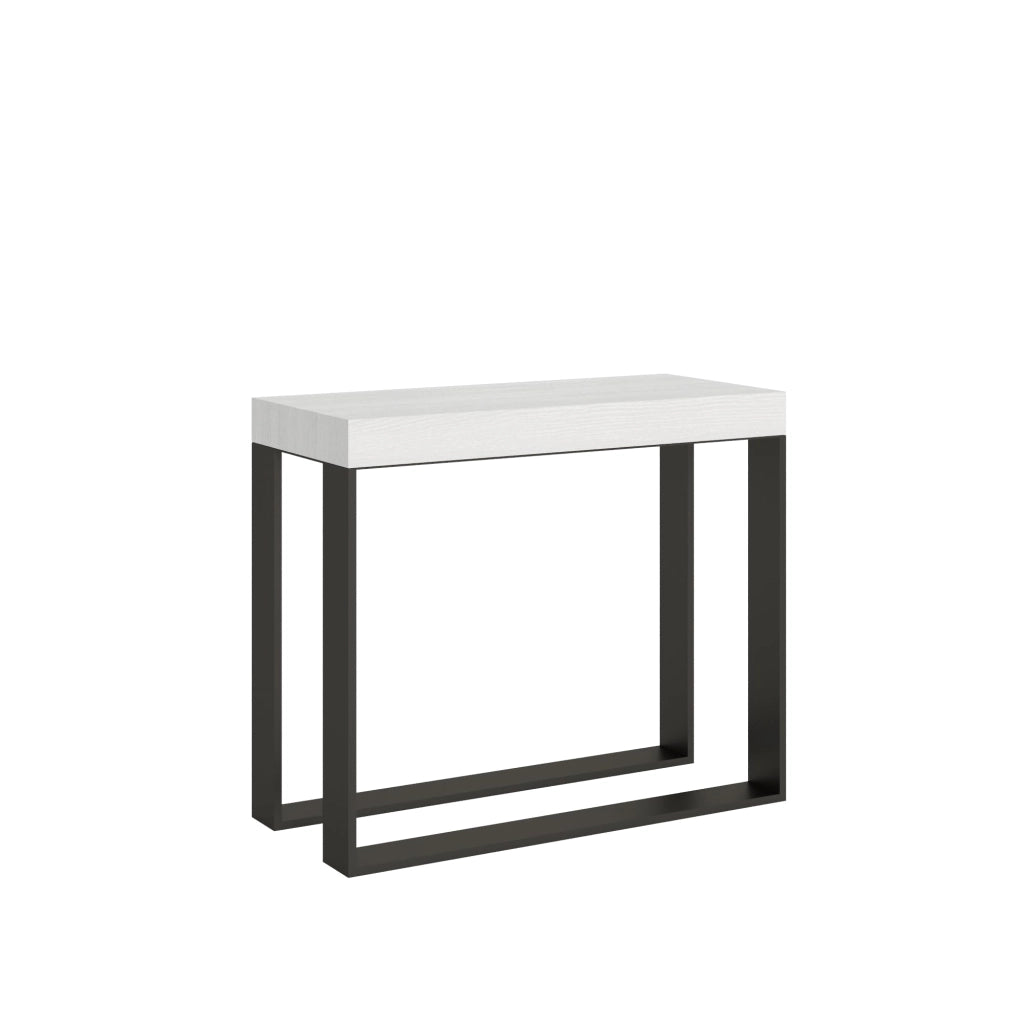 Consolle Allungabile 90-300x40x77 cm in Nobilitato Bianco