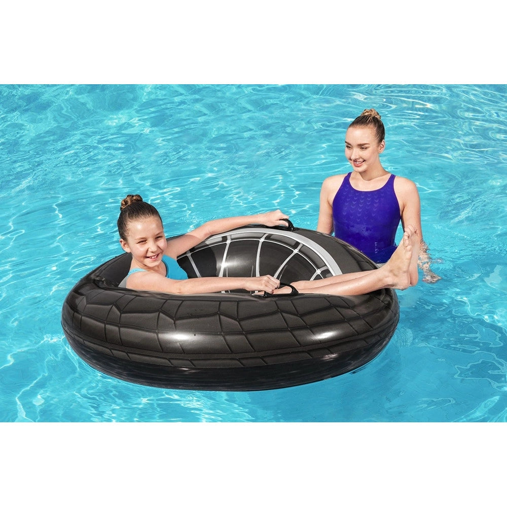 Trade Shop - Ciambella Salvagente Gonfiabile Con Maniglie Forma Di Ruota Grande 119 Cm Gonfiabili 36102 -