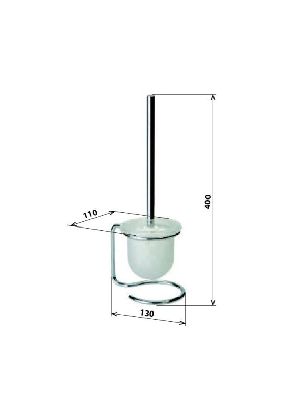 Scopino nero NEO, tazza in vetro 40x11x13cm