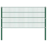 Pannello di recinzione con pali in ferro 1730x80 cm verde 278613