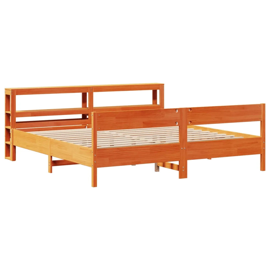 vidaXL Letto senza Materasso Marrone Cera 200x200 cm in Legno di Pino