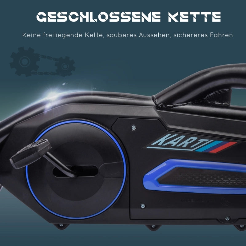 Go-kart a pedali con marcia avanti e indietro, per bambini dai 3 agli 8 anni, blu