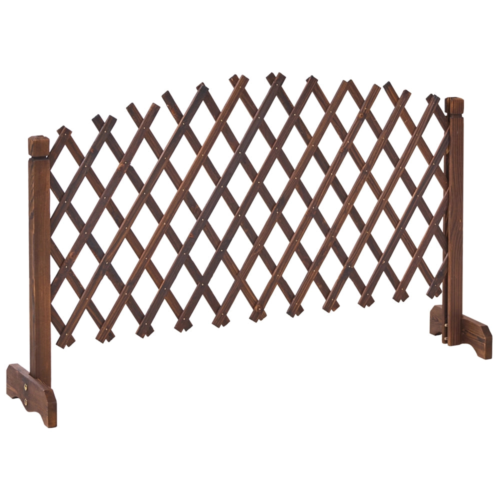 Divisorio da giardino Traliccio in legno di abete marrone scuro Schermo per la privacy 122 x 70 cm Estensibile Pieghevole