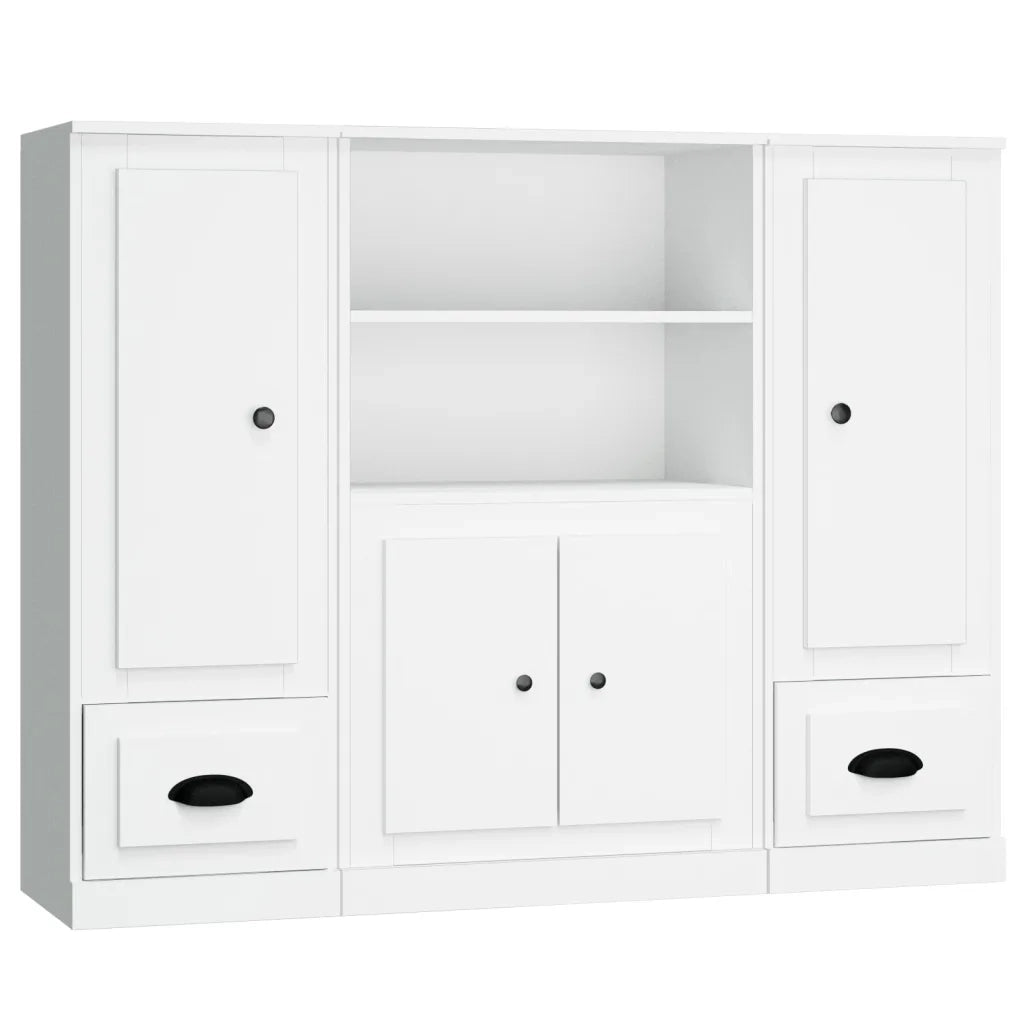 Credenze 3 pz Bianche in Legno Multistratocod mxl 77354