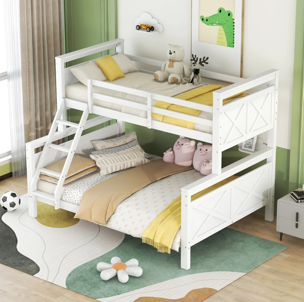 Letto a castello 90/140x200 cm trasformabile in 2 letti, bianco