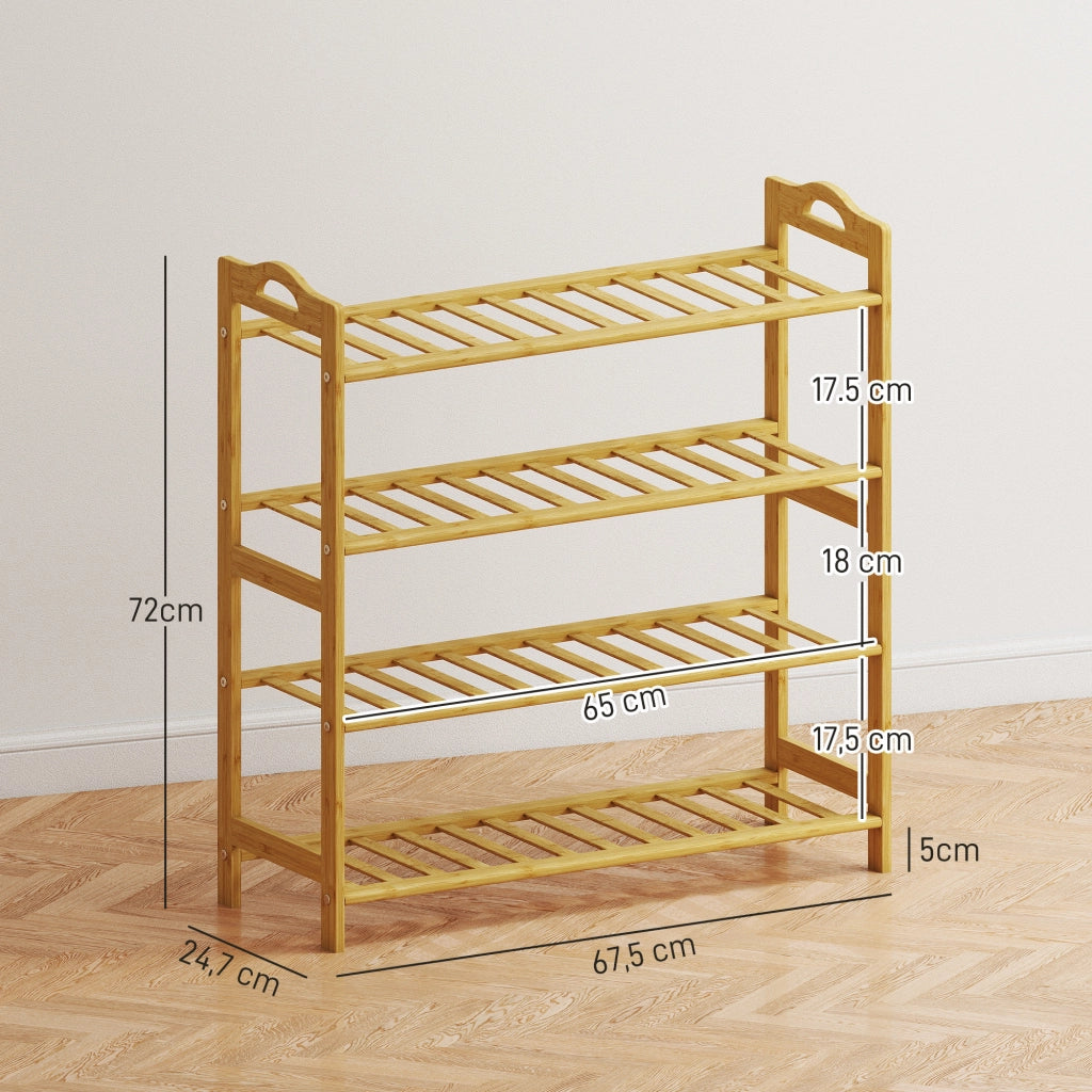 Scarpiera in bamb¨´ ¨C Xylo ¨C 12 paia, ingresso corridoio camera, legno naturale 67,5x24,7x72 cm