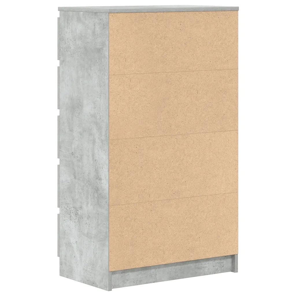 Cassettiera Grigio Cemento 60x36x103 cm in Legno Multistrato