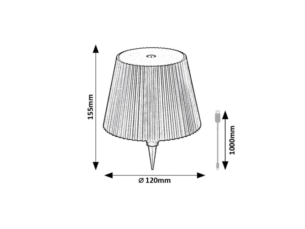 Lampada da tavolo per esterno USB-C LED 2W IP44 Burdur Rabalux