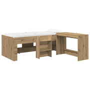 Letto alto per bambini con scrivania 2 pz Rovere Artigianale 3423477