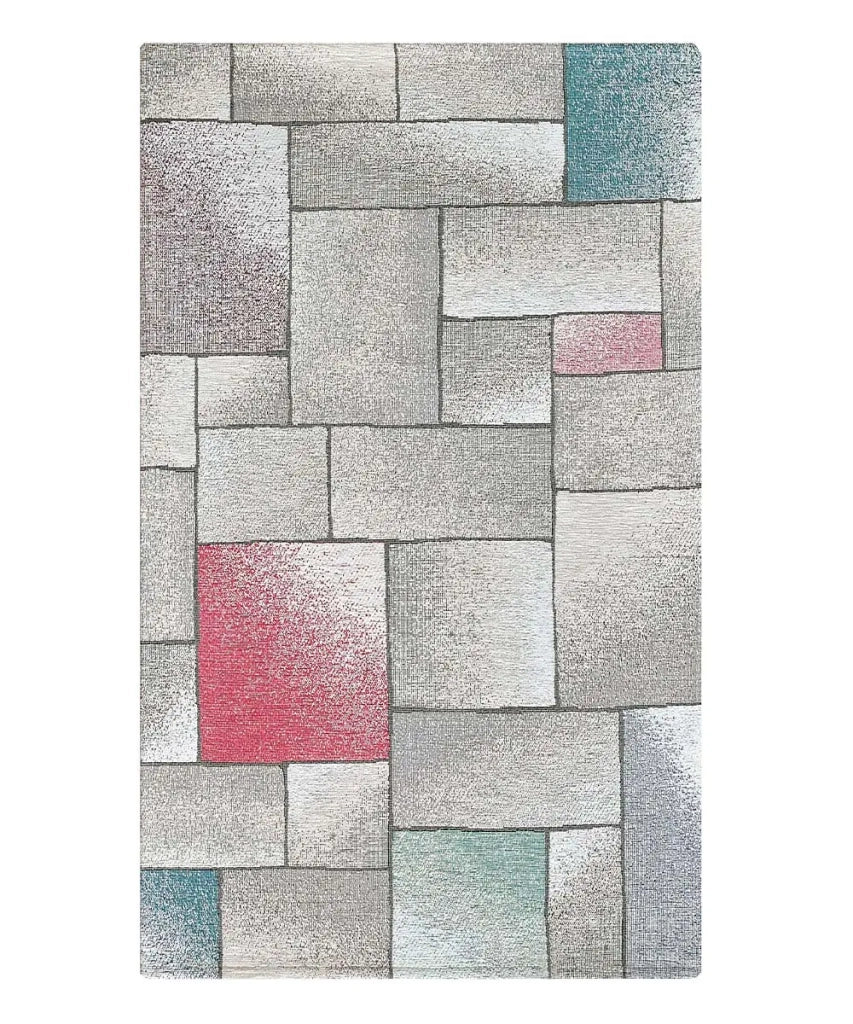 Tappeto Arredo TETRIX MULTICOLORE salotto soggiorno camera, disegno geometrico stile mondrian arte moderna, multiuso lavabile antiscivolo cm.140x200