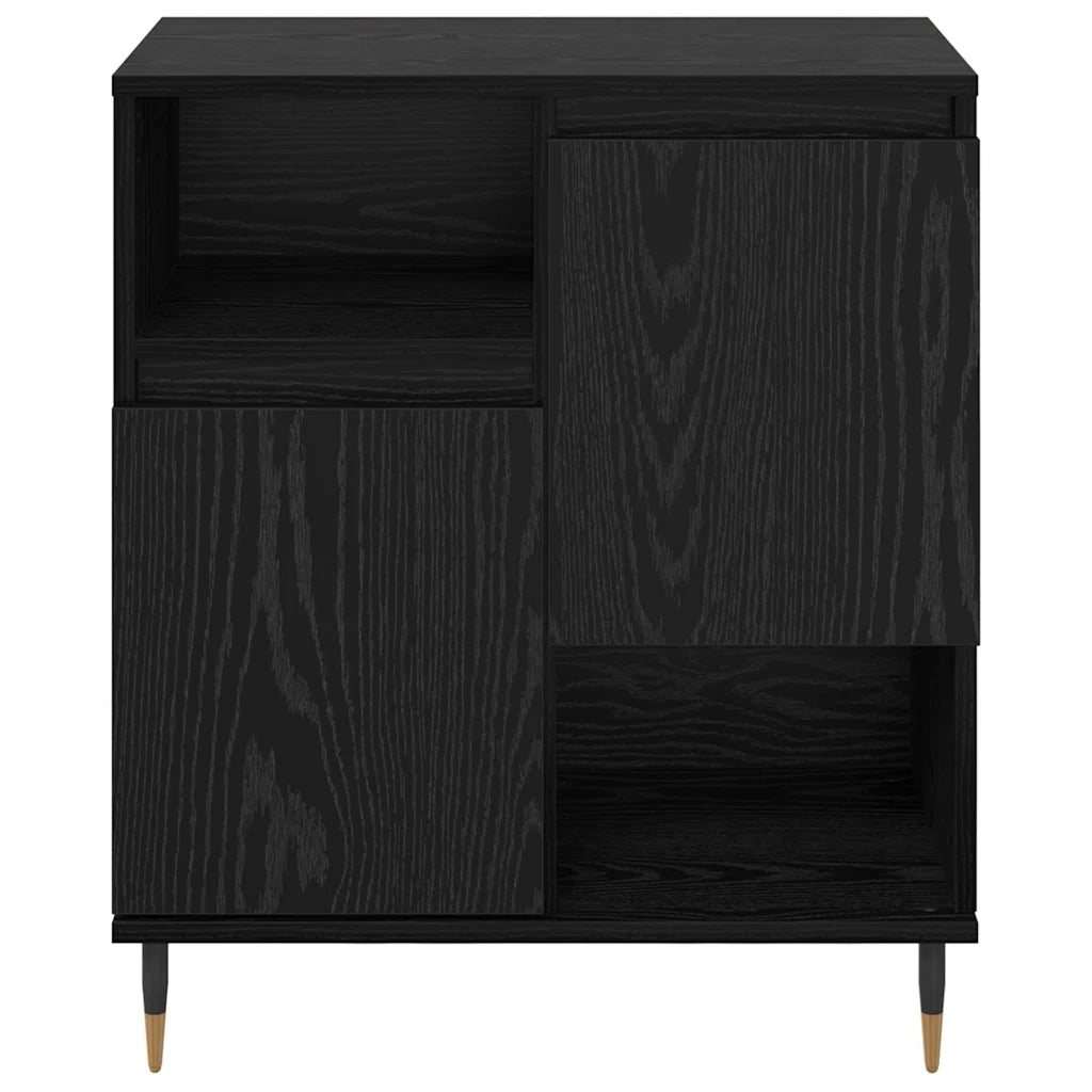 vidaXL Credenza Rovere nero 60 x 35 x 70 cm Legno multistrato
