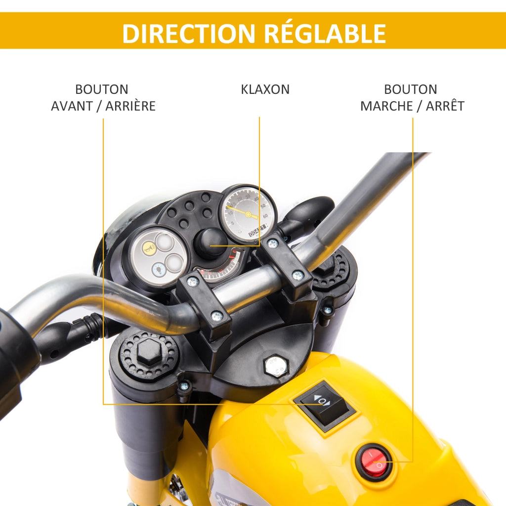 Moto Bambini Elettrica Chopper 6V 20W ¨C zephmum ¨C Giallo Nero