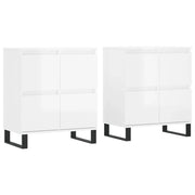Buffet credenza cassettiera armadio mobile contenitore organizer per cucina soggiorno salotti set da 2 legno ingegnerizzato lucido bianco 02_0036714