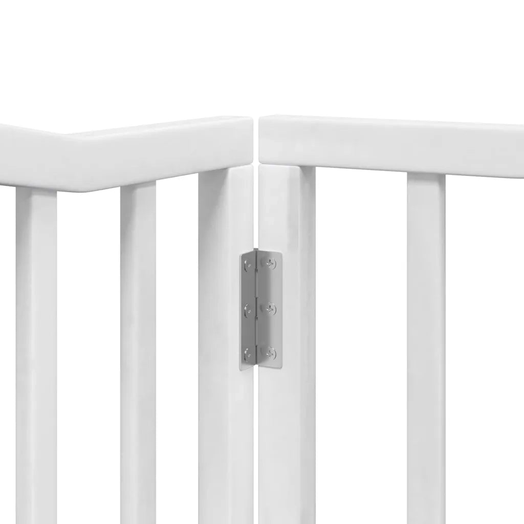 Cancello Cani Porta Pieghevole Bianco 12 Pannelli 960 cm Pioppo 3155620